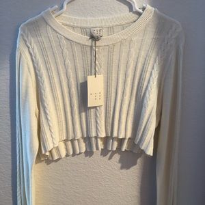 cropped white sweater